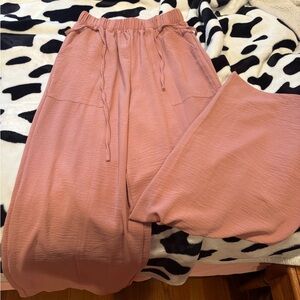 Women's Pink Wide-Leg Pants